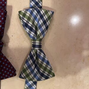 Plaid Green and Blue Bow Tie with Tie